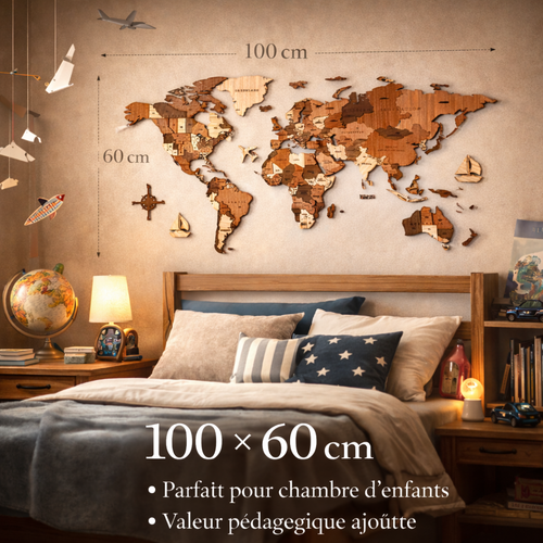 Carte du Monde en Bois – Transformez votre mur en œuvre d’art… en 15 minutes