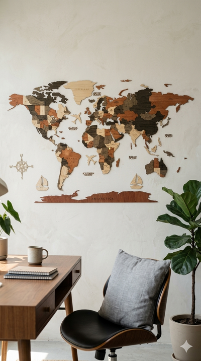 Carte du Monde en Bois – Transformez votre mur en œuvre d’art… en 15 minutes